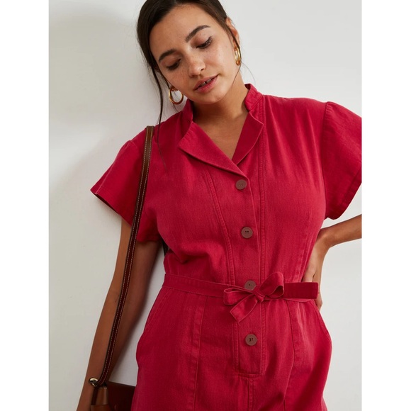 Loup Sally Shortsleeve Worksuit Jumpsuit Rose Medium NWT - Picture 1 of 10